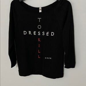 Next Level Apparel Black Graphic Boatneck Top